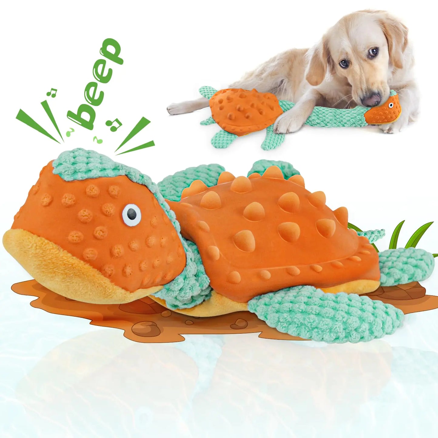 TurtleFun Squeaky Dog Toy