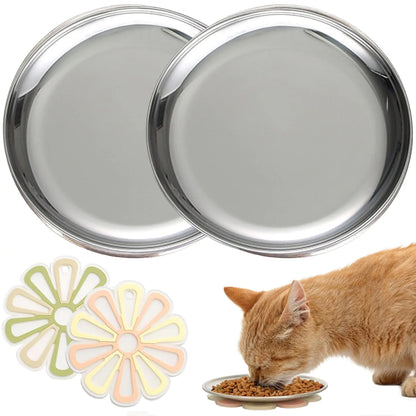 WhiskerEase Stainless Steel Cat Bowls (2-Pack)