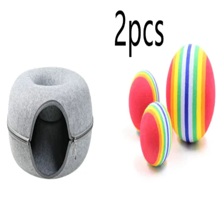 4-Season Felt Cat Tunnel Bed