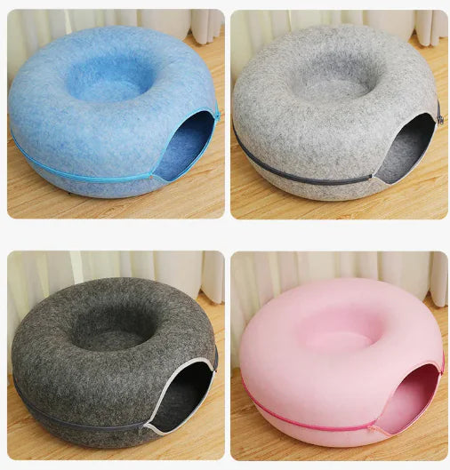 4-Season Felt Cat Tunnel Bed