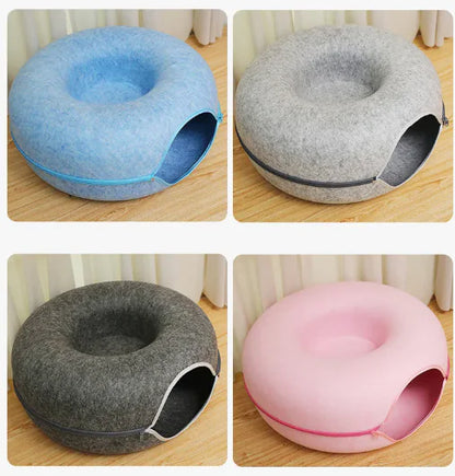 4-Season Felt Cat Tunnel Bed