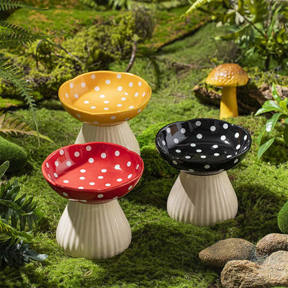 WhimsicalFox Mushroom Elevated Cat Bowls