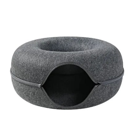 4-Season Felt Cat Tunnel Bed